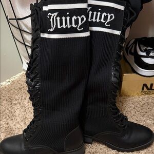 Juicy Couture Black Lace-Up Boots